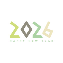 Simple Happy new year 2026 Text Design. Concept logo design of 2026 Happy New Year Posters