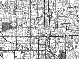 Fototapeta premium Black and white sketch-style map of Gardena, California, designed digitally with fine details and bold textures.