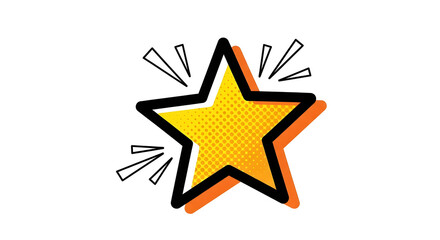 Obraz premium Yellow Star Illustration on White Background