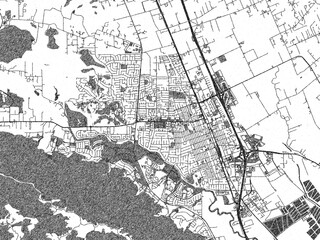 Naklejka premium Decorative map of Gilroy, California, rendered in sketch-like monochrome, ideal for posters and travel projects.