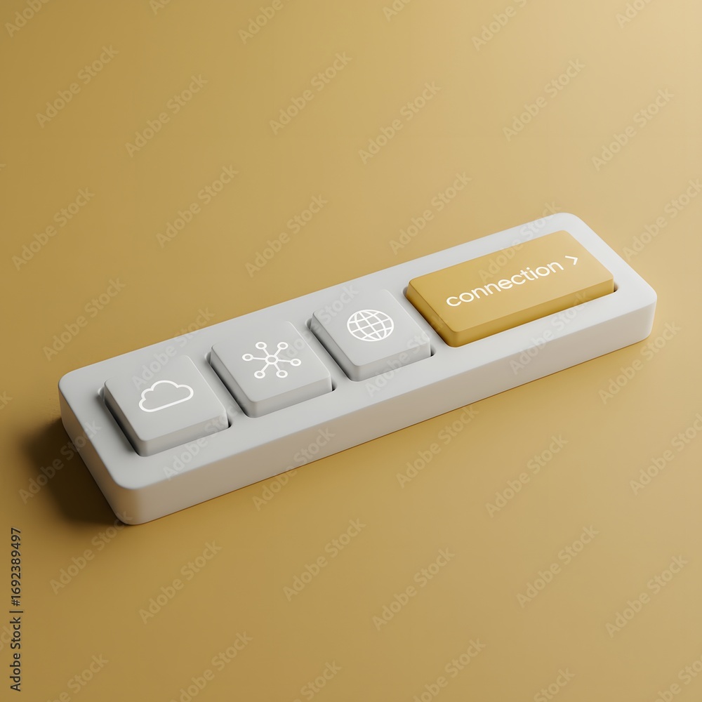 Fototapete connection button concept for cloud network and global communication technology and internet access 