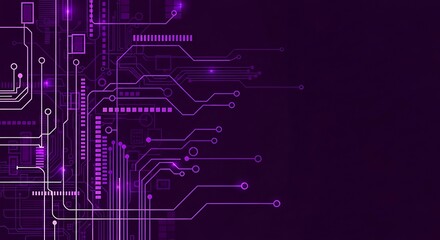 Obraz premium Abstract Purple Circuit Board Technology Background.