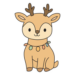cute reindeer christmas animal icon