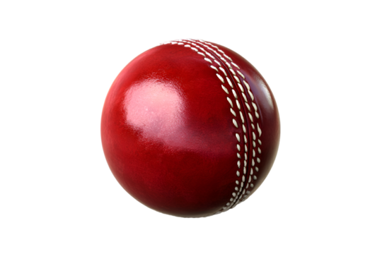 Red Leather Cricket Ball Sport Equipment Game Play,