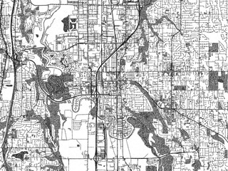 Artistic city map of Kent, Washington, drawn in a black and white sketch-like style, ideal for posters and wall art.