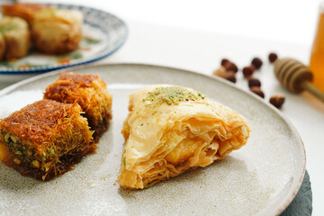 Closeup of delicious cheese Baklava 