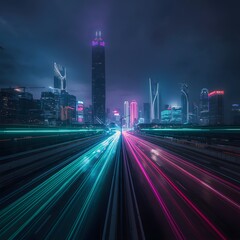 Dynamic Cityscape at Dusk