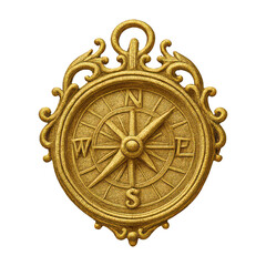 PNG Ornate golden compass illustration.