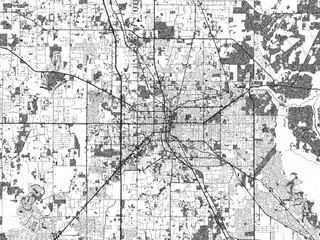 Obraz premium Artistic city map of Ocala, Florida, created in hand-drawn black and white for editorial or decorative projects.