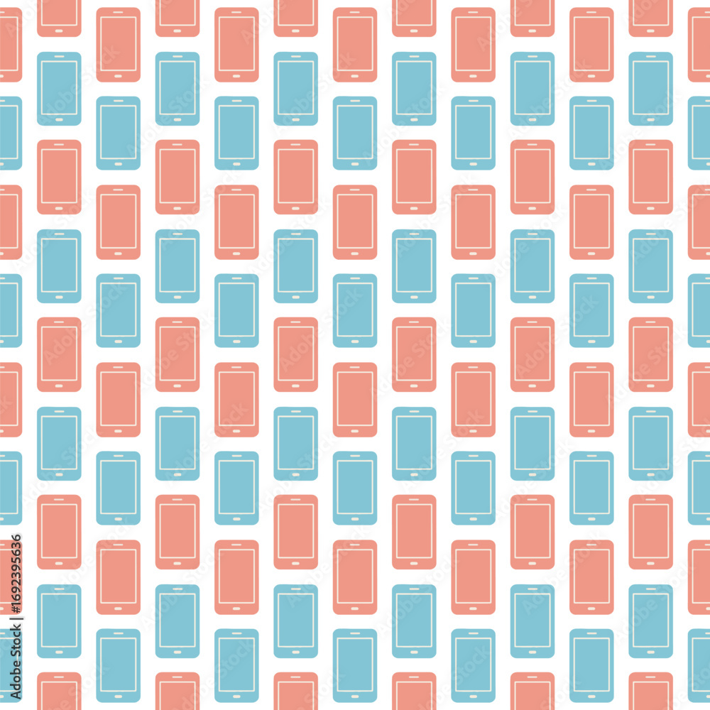 Poster flat design smart device arrangement mobile phone screen seamless pattern