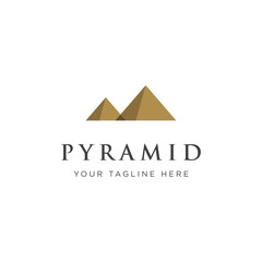 golden pyramid abstract element logo template design