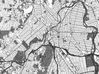 Fototapeta premium Sketch-style city map of Paterson New, Jersey, in monochrome black and white, perfect for wall art and editorial use.