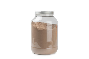 Protein powder.protein shake isolated on white background.Shaker bottle with protein.Food...