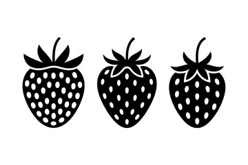  strawberries fruit berry food silhouette