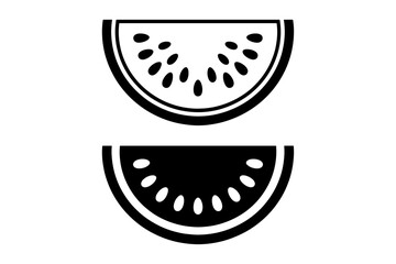 watermelon slices fruit food silhouette
