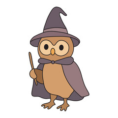 vector illustration of a owl in a hat