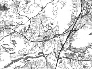 Fototapeta premium Hand-drawn style black and white city map of Rancho_Penasquitos, California, showing its urban design in an artistic layout.