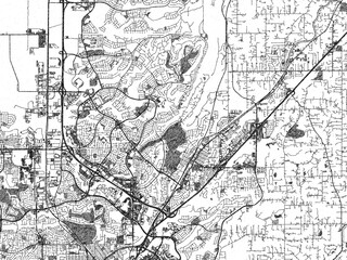 Obraz premium Black and white hand-drawn map of Rocklin, California, designed as a decorative illustration.
