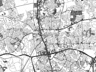 Obraz premium Illustrated monochrome map of Round Rock, Texas, created in a hand-drawn digital style for decorative and editorial use.
