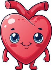 Obraz premium Cute cartoon heart character