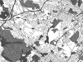 Obraz premium Black and white city map of South Peabody, Massachusetts, illustrated with fine detail and sketch textures.