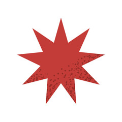 Christmas red star. Vector geometric illustration of traditional Christmas decor