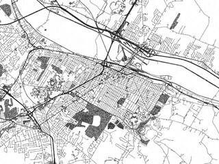 Obraz premium Black and white hand-drawn map of Utica New, York, designed as a decorative illustration.