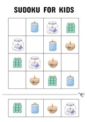 Fun Candle Matching Sudoku Activity for Preschool and Kindergarten