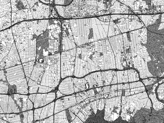 Obraz premium Poster-ready city map of Brentwood, New_York, in black and white sketch-like style with detailed street layouts.