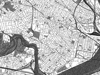 Obraz premium Urban map of Cambridge, Massachusetts, illustrated in monochrome with a strong grid and shaded elements.