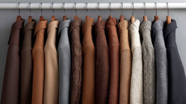 Stylish autumn mens wardrobe showcasing neutral tones and textures for a contemporary look