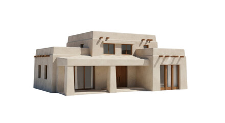 Modern Southwestern Style House with Wooden Accents.