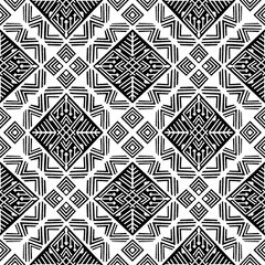 Traditional Thai Tribal Geometric Seamless Pattern