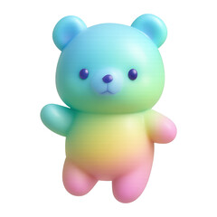 Fototapeta premium PNG Colorful gradient teddy bear illustration.