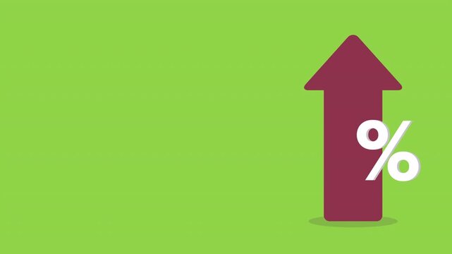 Red arrow with percentage symbol