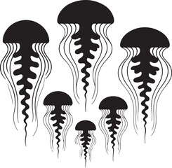 Jellyfish Silhouette Vector Illustration