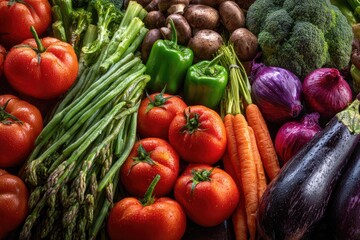Fresh, vibrant vegetables arranged in a close-up display
