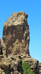 Roque Nublo hikers rock erosion typical ravines canyons Gran Canaria great size