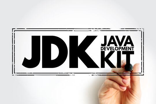 JDK - Java Development Kit acronym, technology stamp concept background