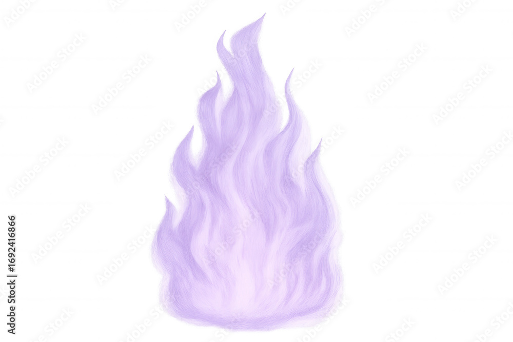 Poster purple fire burning against a transparent background, creating an enchanting element perfect for fan