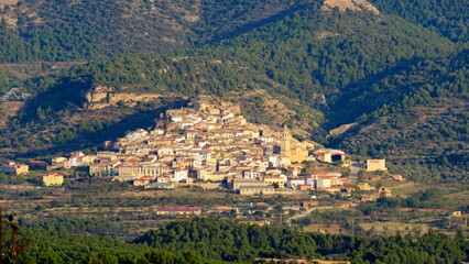 Fototapeta premium Peñarroya de Tastavins Matarraña Teruel Typical Mountain Village 