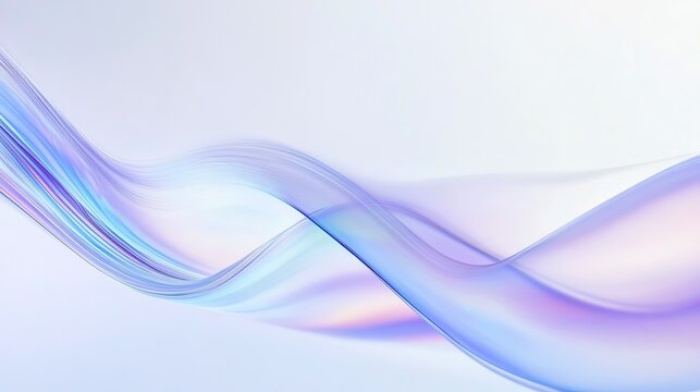 Luminous fluid wave background with iridescent effect, minimalist design with refined curves and subtle reflections for premium branding