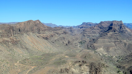 Fataga ravine, interior canyons of Gran Canaria sky