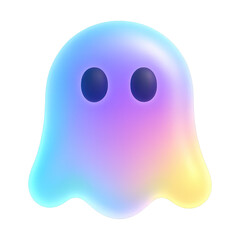 Fototapeta premium PNG Colorful ghost digital illustration.