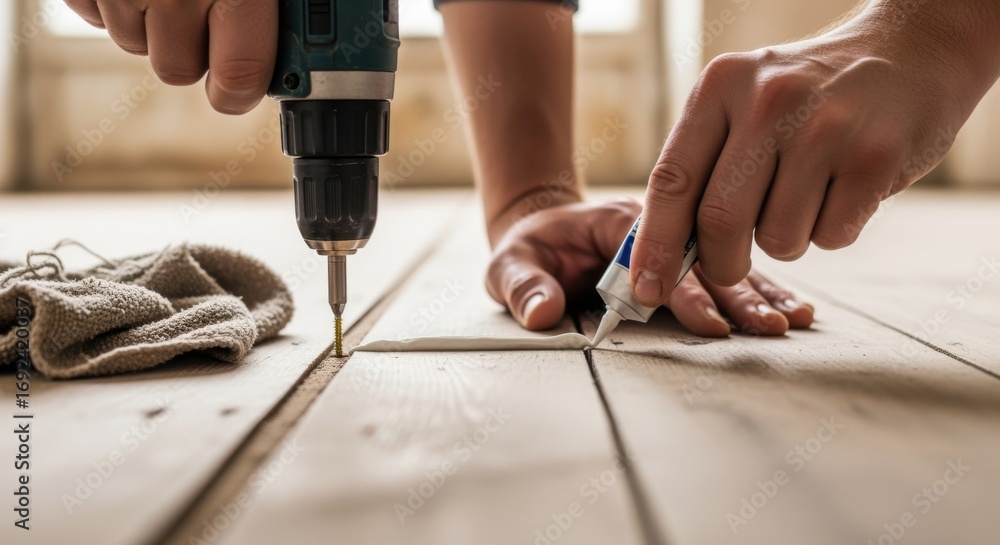 Poster manual screwing combined with adhesive bonding demonstrated as an effective solution for squeaky flo