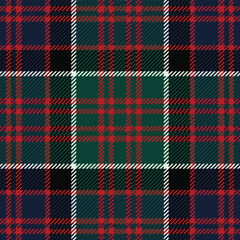 MacDonald of Clanranald tartan plaid. Scottish pattern fabric swatch close-up. 