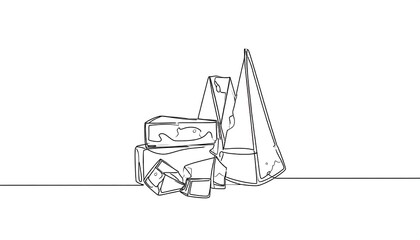 Simple line drawing of cheese