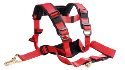 Safety harness with leg straps background isolated on a Transparent background, PNG file.
