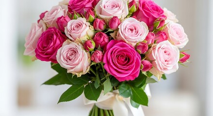 Beautiful Pink and Peach Rose Bouquet.
