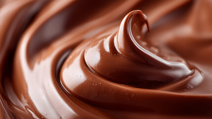 Macro background of melted creamy chocolate texture